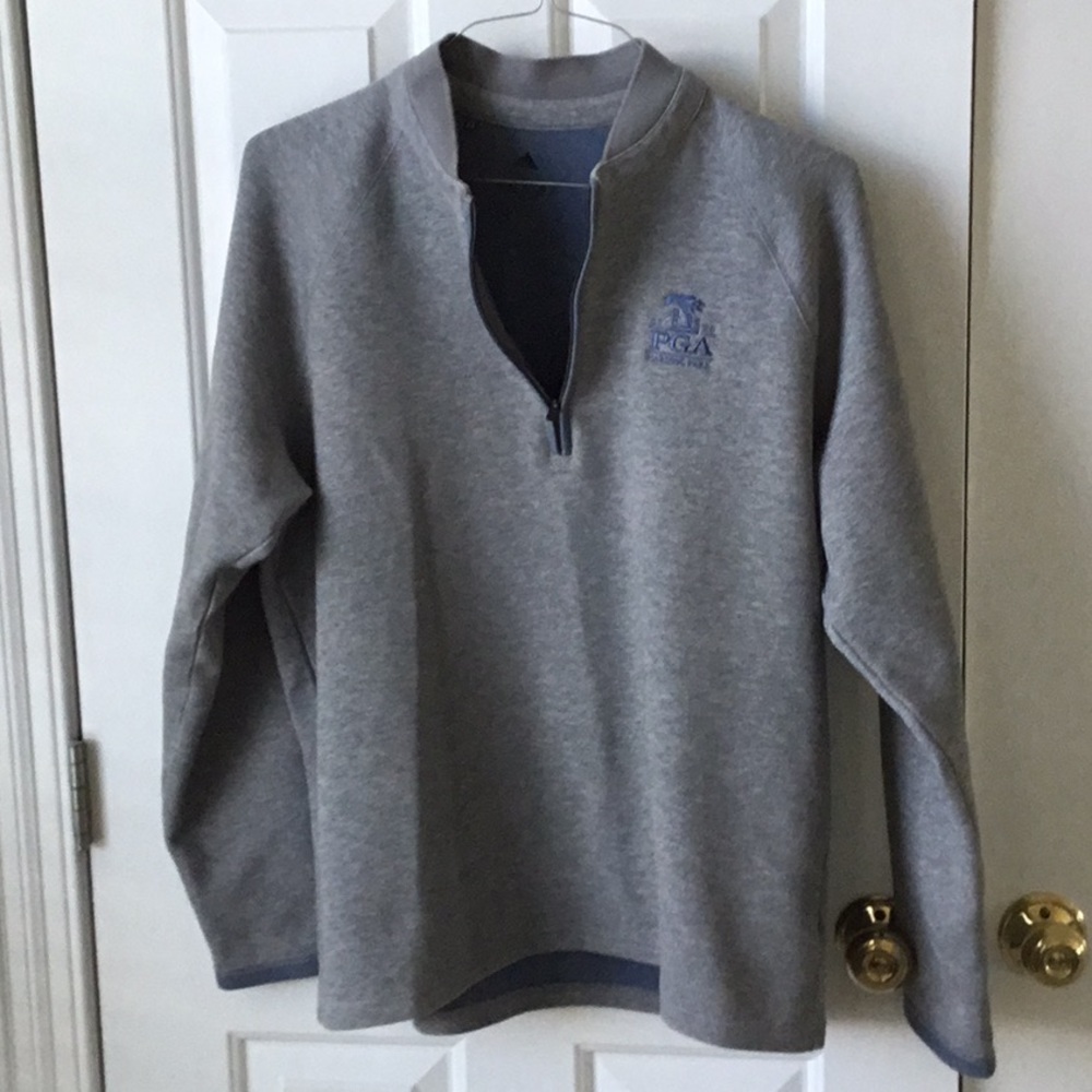 Adidas last men’s gray quarter zip with PGA Harding Park 2020 insignia  Large